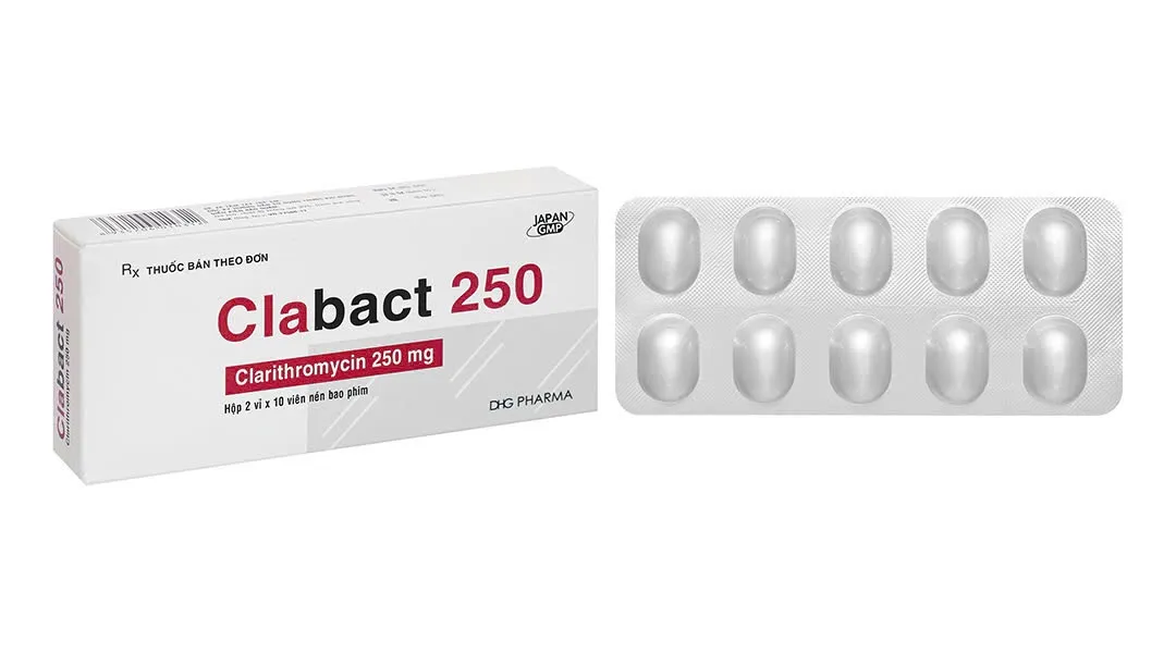 Clabact 250mg DHG (H/20v) – Kháng sinh clarithromycin chữa nhiễm khuẩn hiệu quả